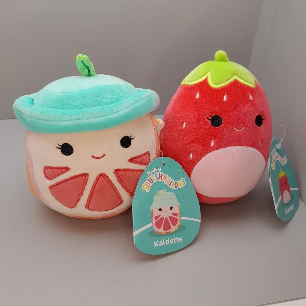 Squishmallows Fruit‎ Plush Lot 2 Scarlet Strawberry & Kaldette Grapefruit 5